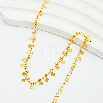 Brass Disc Coin Tassel Pendant Anklets for Women FY0158-1