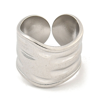 Non-Tarnish 304 Stainless Steel Open Cuff Finger Rings RJEW-P114-12P-1