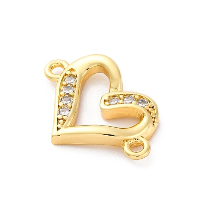 Brass Micro Pave Cubic Zirconia Connector Charms KK-S510-37G-01-1