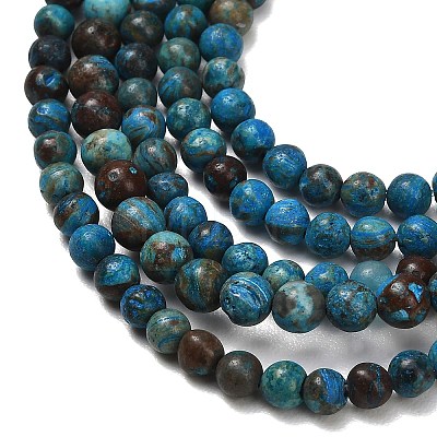 Natural Chrysocolla Beads Strands G-C289-B02-4mm-1