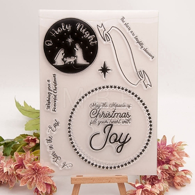 Christmas Transparent Clear Silicone Stamp/Seal SCRA-PW0009-08-1