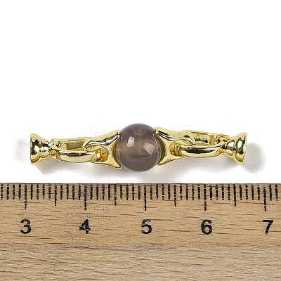 Natural Grey Agate with Brass Fold Over Clasps G-G141-03G-09-1