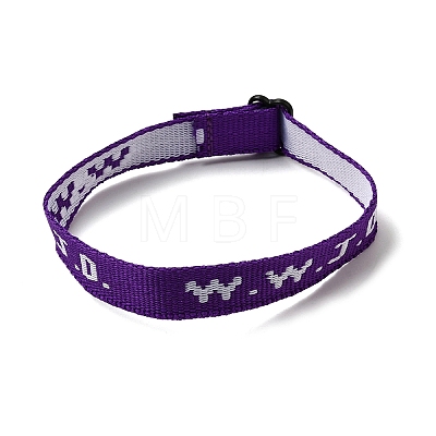 Word WWJD Polyester Adjustable String Bracelets BJEW-K300-01-1