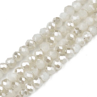 Electroplate Opaque Solid Color Glass Beads Strands EGLA-Q112-B02-1