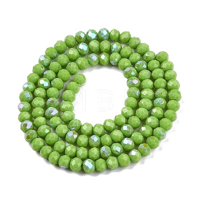 Electroplate Opaque Solid Color Glass Beads Strands EGLA-A044-P4mm-L30-1