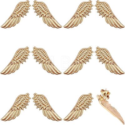 6 Pairs Wing Alloy Brooches JEWB-CA0001-08LG-1