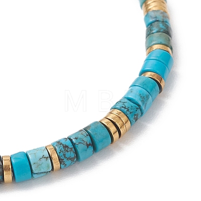 Natural Magnesite Beads Stretch Bracelet for Women BJEW-JB13215-01-1