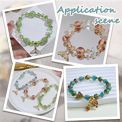 1 Strand Handmade Glod Sand Lampwork Beads Strands LAMP-PA0001-77A-1