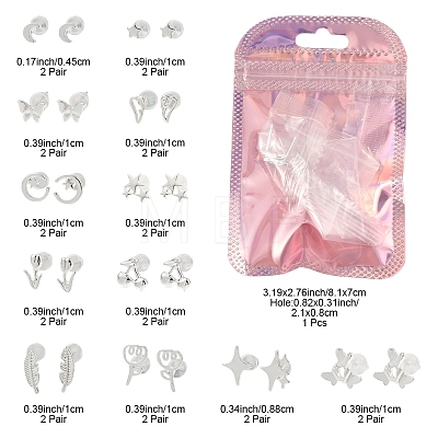 2 Pairs Alloy Stud Earrings for Women EJEW-FS0001-27F-1