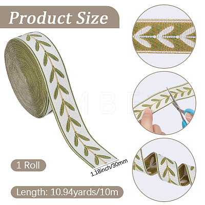 10M Vintage Jacquard Polyester Ribbon OCOR-CY0004-41B-1