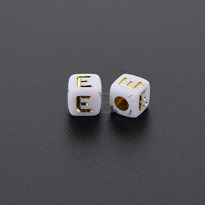 Opaque White Acrylic Beads X-MACR-Q242-010E-1