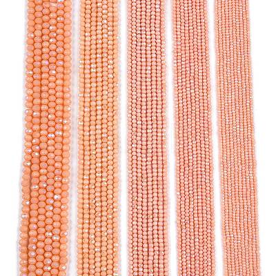 Electroplate Opaque Solid Color Glass Beads Strands EGLA-A044-P6mm-L33-1