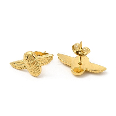 Ion Plating(IP) 304 Stainless Steel Airplane Stud Earrings for Women EJEW-I281-17G-1