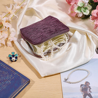 Velvet Jewelry Storage Zipper Pouches ABAG-WH0063-117A-1