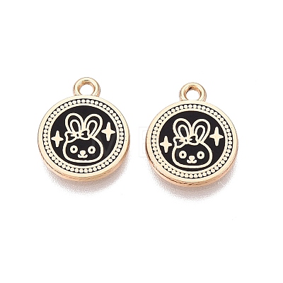 Rack Plating Alloy Enamel Pendants ENAM-N070-01C-01G-02-1