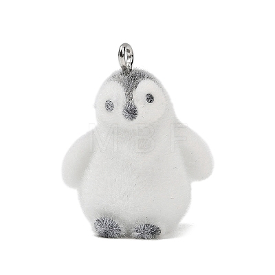 Animal Theme Flocky Opaque Resin Pendants RESI-H042-01P-10-1