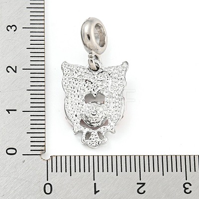 Rack Plating Alloy Enamel Owl European Dangle Charms FIND-B034-11P-01-1