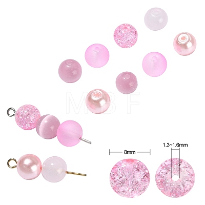 100Pcs Transparent Frosted Glass Beads Strands GLAA-CJ0002-07-1
