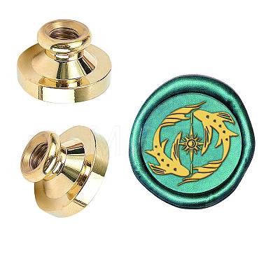 Wax Seal Brass Stamp Head AJEW-WH0209-349-1