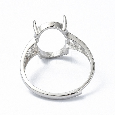 Adjustable 925 Sterling Silver Ring Components STER-K179-38P-1