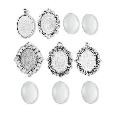 DIY Blank Tibetan Style Alloy Pendant Making Kit DIY-FS0005-76B-1