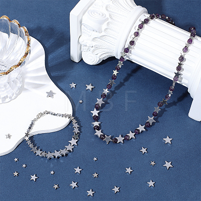 120Pcs 4 Styles Electroplated Synthetic Non-magnetic Hematite Beads Strands G-PH0003-41-1