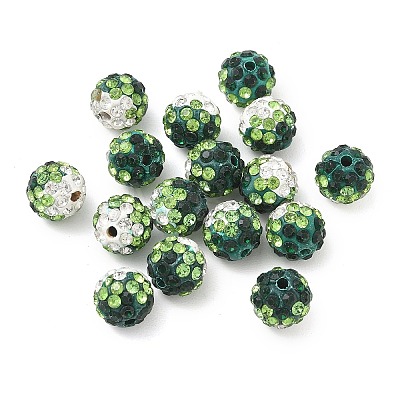 Handmade Polymer Clay Rhinestone Beads RB-CBAFAF8-01I-1