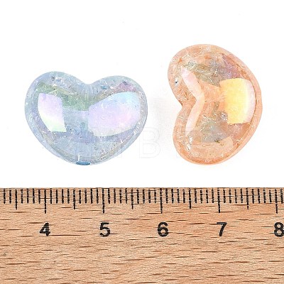 UV Plating Transparent Crackle Acrylic Beads MACR-K361-46-1