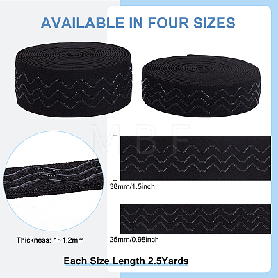 5 Yards 2 Styles Flat Nylon Non-Slip Elastic Band OCOR-BC0005-90-1