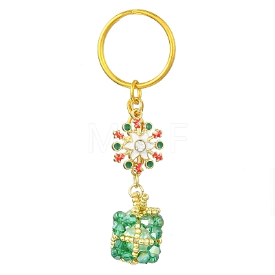 Christmas Woven Glass Keychains KEYC-MZ00017-03-1