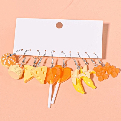 Resin Food Model Dangle Earrings PW-WG01B9B-01-1