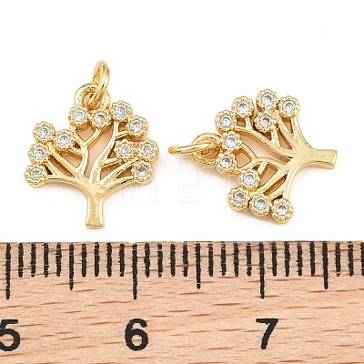 Brass Micro Pave Cubic Zirconia Charms KK-Q085-05D-G-1