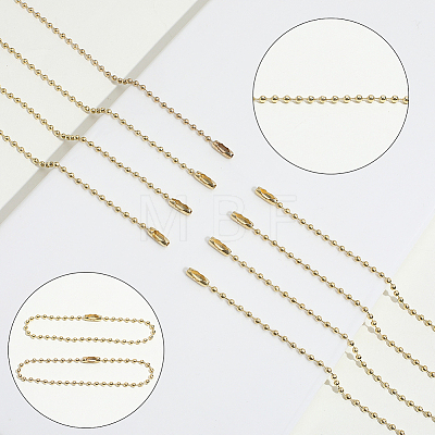 100Pcs Iron Ball Chains with Connectors IFIN-SP0001-67G-1