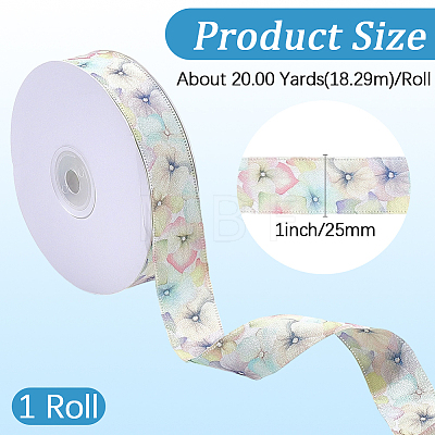 1Roll Single Face Printed Polyester Satin Ribbon SRIB-CY0001-47D-1