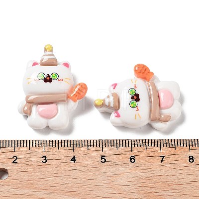 Cartoon White Cat Resin Decoden Cabochons CRES-R203-01A-1