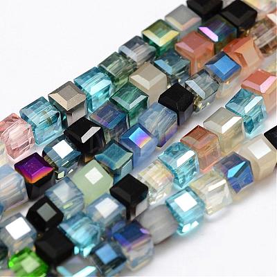 Electroplate Glass Beads Strands EGLA-L007-M01-1