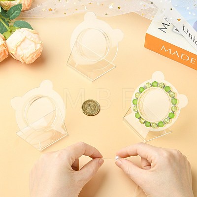 4Pcs Clear Acrylic Slant Back Single Bracelet Bangle Display Stands AC-FS5191-01C-1