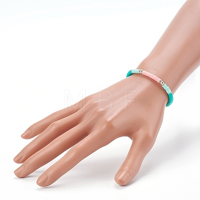 Handmade Polymer Clay Heishi Beaded Stretch Bracelets BJEW-JB06146-01-1