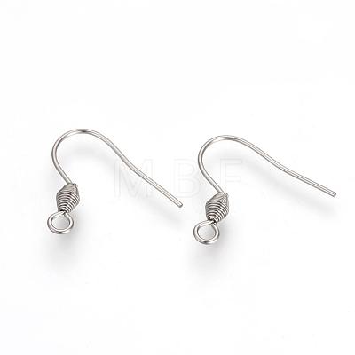 304 Stainless Steel Earring Hooks X-STAS-R071-30-1