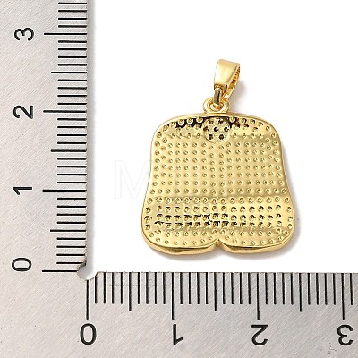 Rack Plating Brass Micro Pave Cubic Zirconia Pendants KK-U027-23G-1