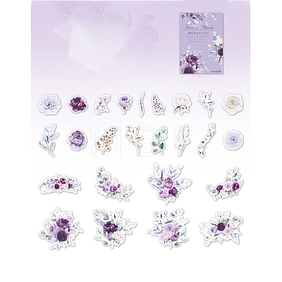 25Pcs Flowers Theme DIY Paper Stickers STIC-U004-02F-1