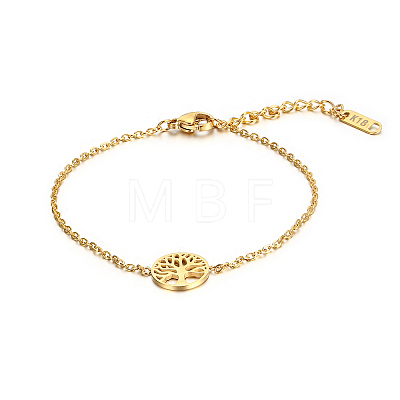 Stylish Stainless Steel Tree of Life Bracelet for Women's Daily Wear LQ9537-1-1