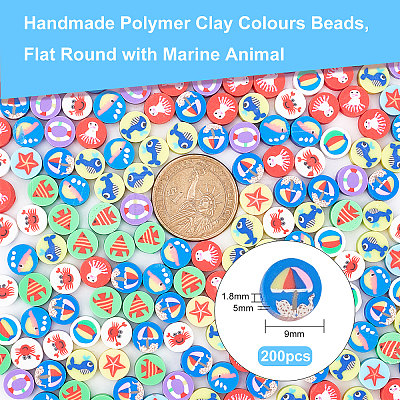 Handmade Polymer Clay Colours Beads CLAY-WH0003-03-1
