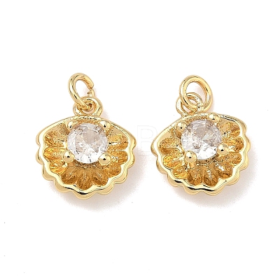 Brass Micro Pave Cubic Zirconia Charms KK-A291-12D-G-1