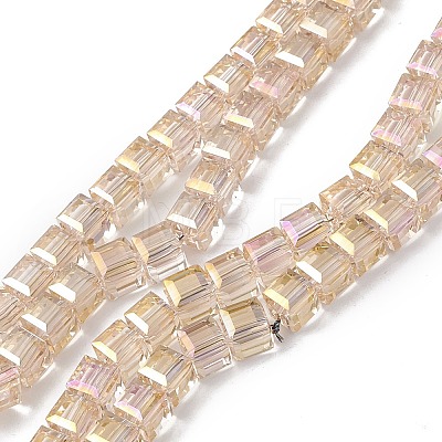 Transparent Electroplate Glass Beads Strands EGLA-F155-AB01-1