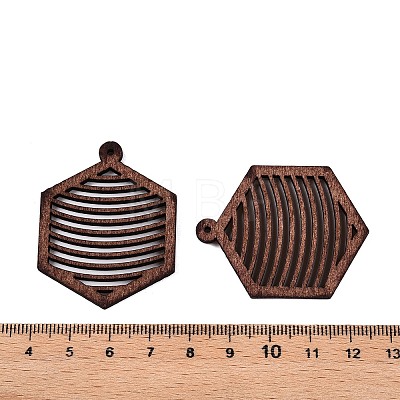 Natural Poplar Wood Pendants WOOD-N016-40-1