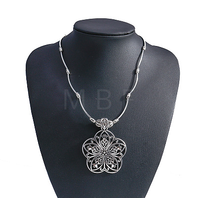 Mandala Flower Bohemian Style Alloy Pendant Necklaces FS-WG43472-01-1