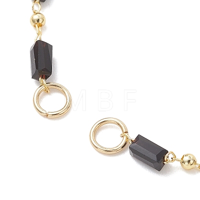 Handmade Glass Cuboid Beaded Chain Bracelet Making AJEW-JB01598-1