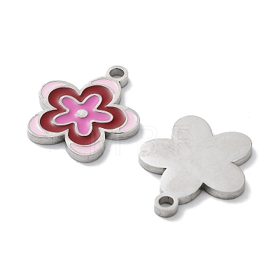 304 Stainless Steel Enamel Pendants STAS-P339-16P-01-1