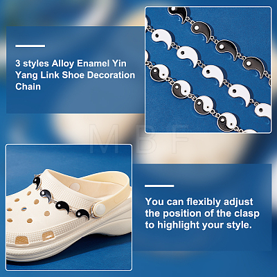   1 Set Alloy Enamel Yin Yang Link Shoe Decoration Chain FIND-PH0009-96-1